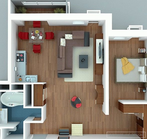 projet de conception d'un appartement d'une pièce 5