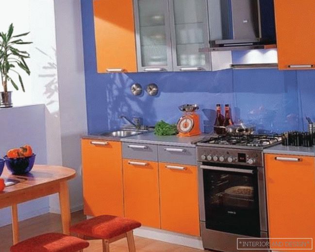 Design de cuisine bleu-orange
