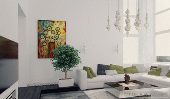 Salon dans un style moderne (meubles minimalistes) - 1