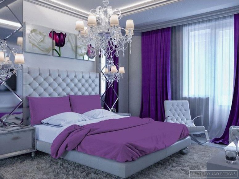 Rideaux violets pour la chambre 6